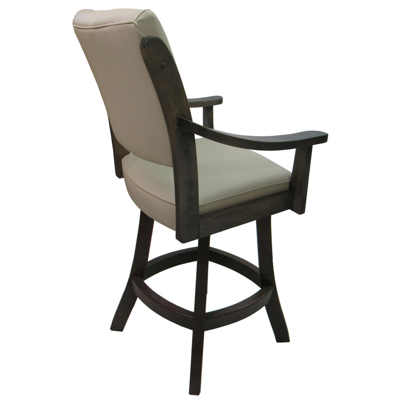 Tabouret de comptoir pivotant Irminger, Gris hiver, Tabouret de comptoir (siège d'une hauteur de 26 p, Beige Océan