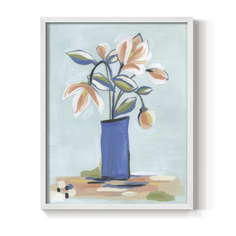 Botanica Bouquet II, reproduction encadrée - bois massif, H 21 po x l 17 po, Blanc