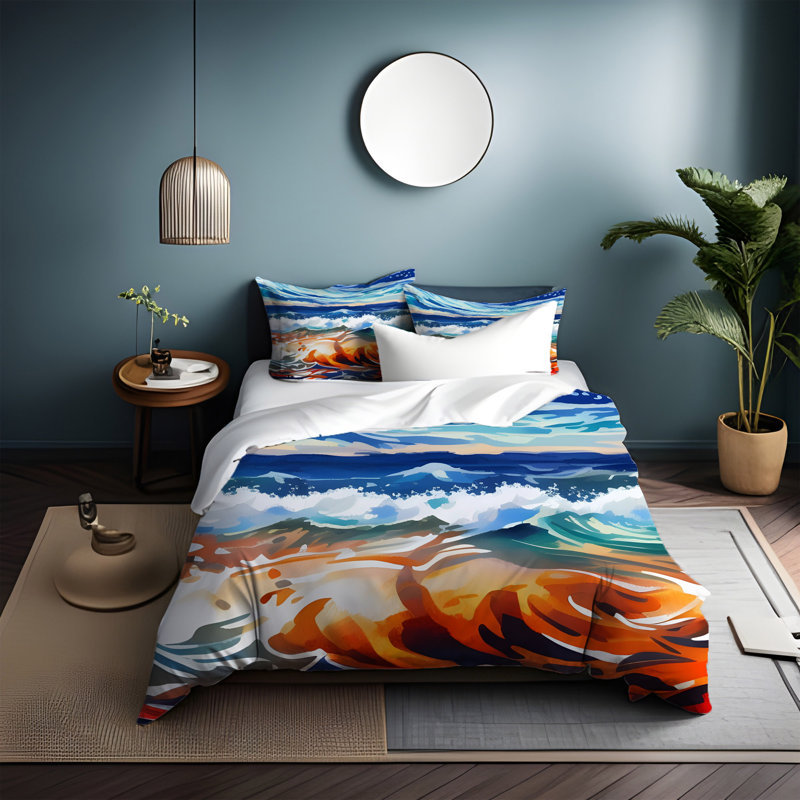 Polyester Abstract Duvet Cover, King Duvet Cover + 2 King Shams
