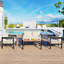 Uriel 4 Seat Steel Patio Conversation Sofa Set With Table-1682737036