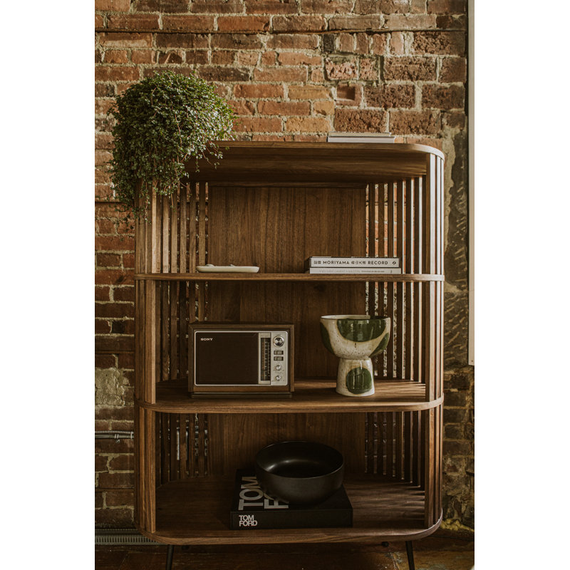 Henrich Solid Wood Bookcase, Light Brown