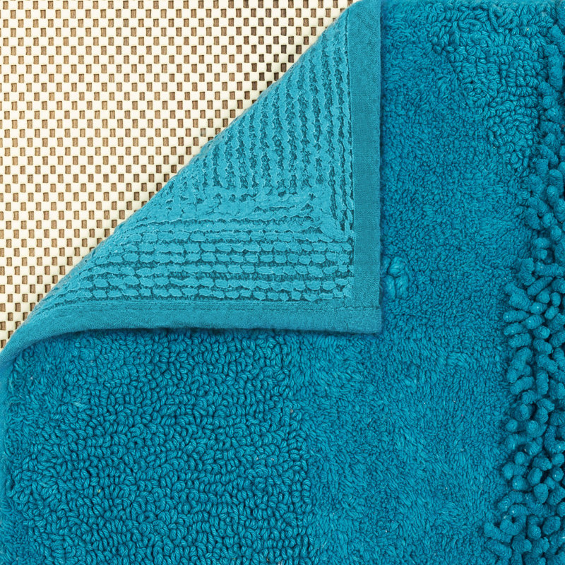 Tapis de bain lavable à la machine antidérapant Laverne, Fiesta bleu sarcelle, L 24 po x L 60 po