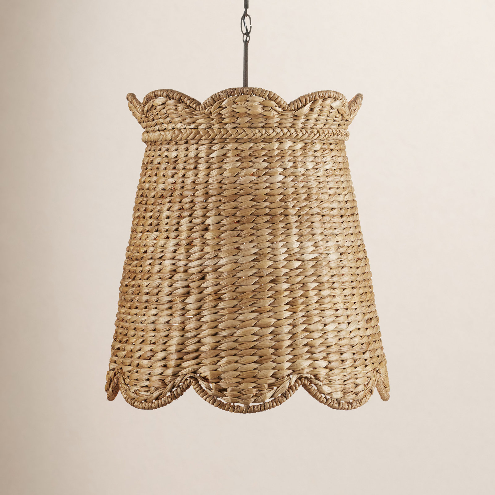 Single Light Wood Dimmable Pendant, 26.5" H x 20.75" W x 20.75" D