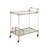 Antique Mirror & Brass Accented Serving Cart - 2 Shelves Of Tempered Glass, Wine Stand, Metal Frame With Acrylic, 4 Wheeled For Mobility, Simple Assembly Process Wire Finish 31"L X 14"W 24"H 5Mm