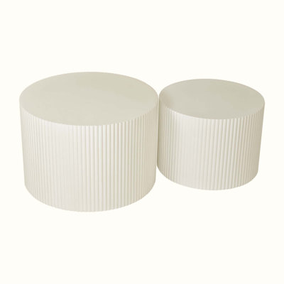 Kjellfrid Coffee Table, Nesting Coffee Table Set for Living Room Contemporary & Concise Style