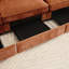 Orange 2 places en chenille avec tiroirs de rangement coulissants, passepoil décoratif et passepoil décoratif avec rangement de siège escamotable, coussins aux bords exquis-752597666