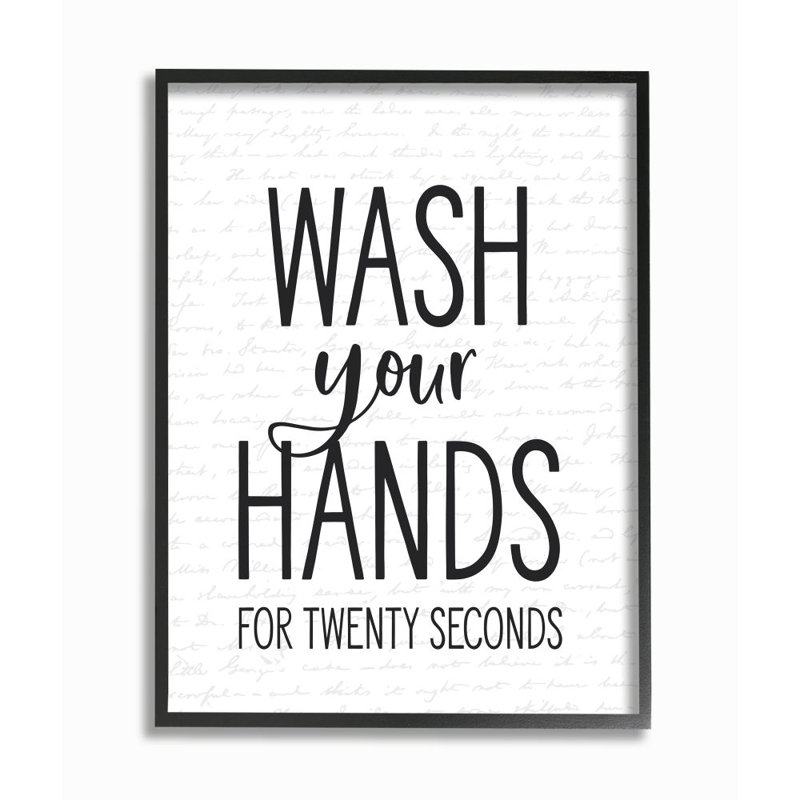 «Wash Your Hands», citation sur la salle de bain «Twenti Seconds Clean» par Ziwei Li - impression d'art graphique