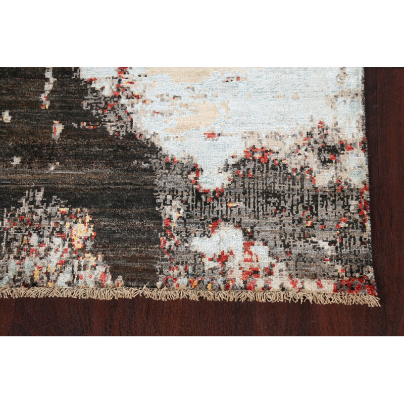 Tapis abstrait à teinture végétale 4 x 6