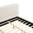 King Size Upholstered Bed Frame with Linen Thick Headboard & Footboard, Solid Wood Legs, Beige