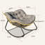 Méridienne relaxante en rotin, style moderne en métal, parfaite pour le patio et le salon