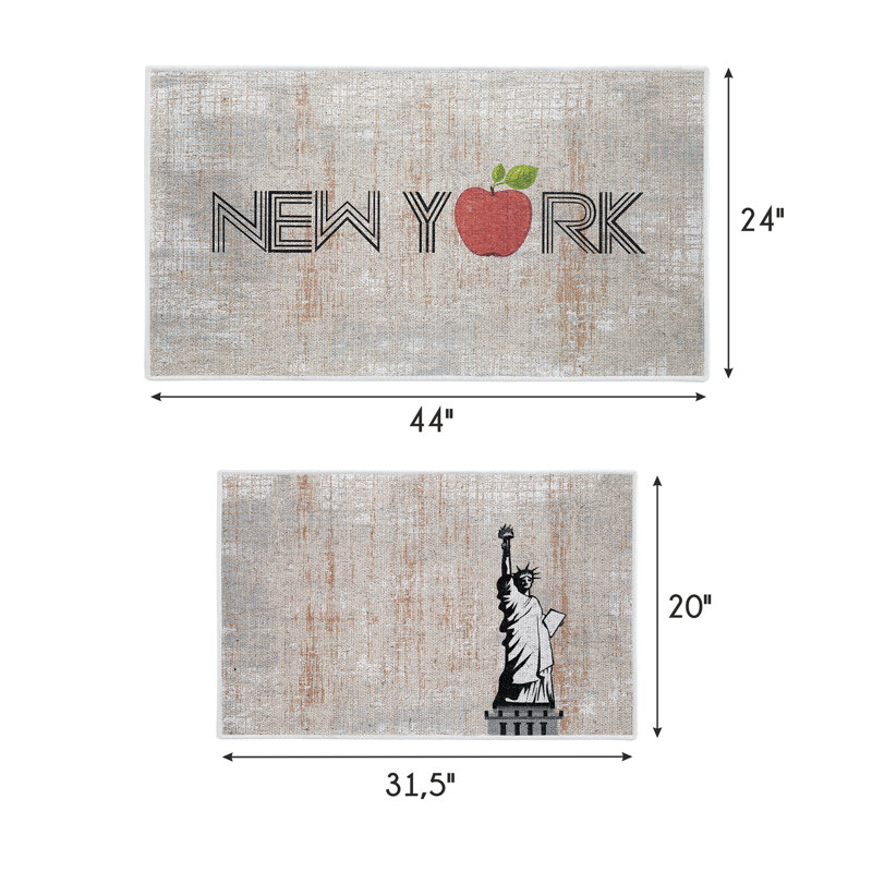 Tapis de cuisine polyvalent 2 pièces