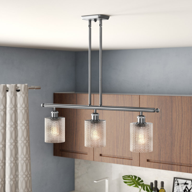 Leilani 3 - Light Kitchen Island Pendant, Brushed Satin Nickel