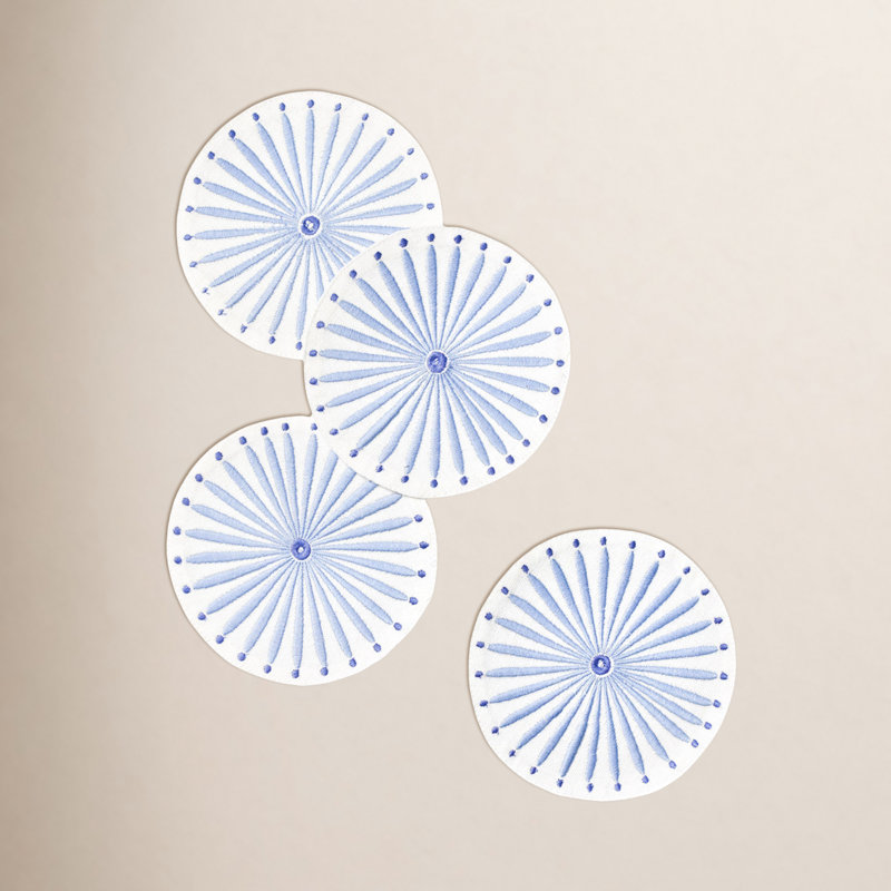Cotton Blend Geometric Round Napkin