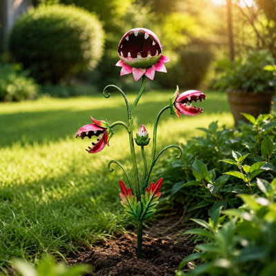 Inserts de plancher en métal de couleur, plantes, ornements en fer, décorations de jardin, artisanat