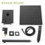 Double système de douche mural carré de 12 po avec valve Roughin, noir mat