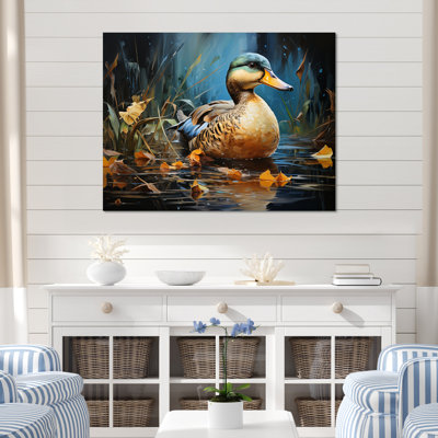 Canard bleu baroque élégance III - Art mural animaux de canard