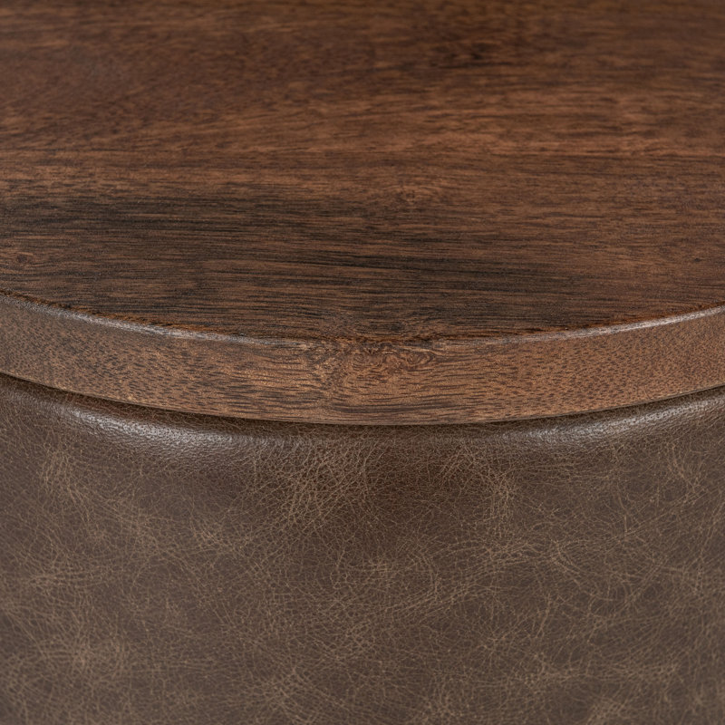 Andra Solid Wood End Table, Cocoa Brown