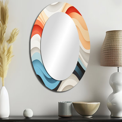 Opt Opt Line Delirum II - Miroir décoratif ovale abstrait sur métal