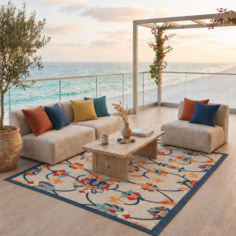 Tapis intérieur / extérieur Lamprecht, Rectangle 3 pi 6 po x 5 pi 6 po