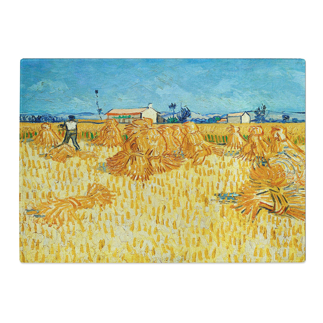 Harvest in Provence by Vincent Van Gogh Chopping Board