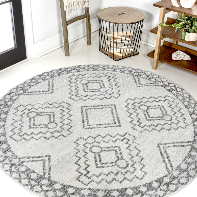 Amir Moroccan Beni Souk Cream/Gray Rug, Round 3'