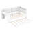 Wood Twin Platform Bed with Storage Shelves, Trundle, LED, Charging Station & Upholstered Headboard, White+Beige Cushion-1501510643