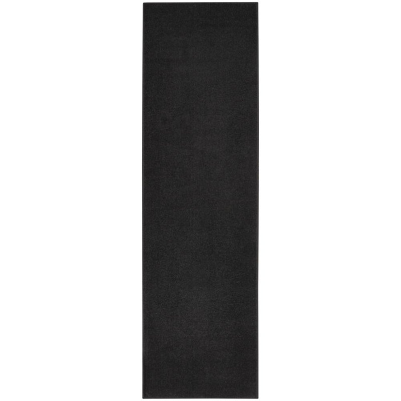 Tapis intérieur / extérieur noir Mullican Sandy, Tapis de couloir 2 pi x 6 pi