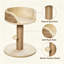 Cat Tree 49?cm Indoor Kitten Activity Centre with Large Perch Bed, Sisal Scratching Post & Dangling Ball, Beige-1531151141