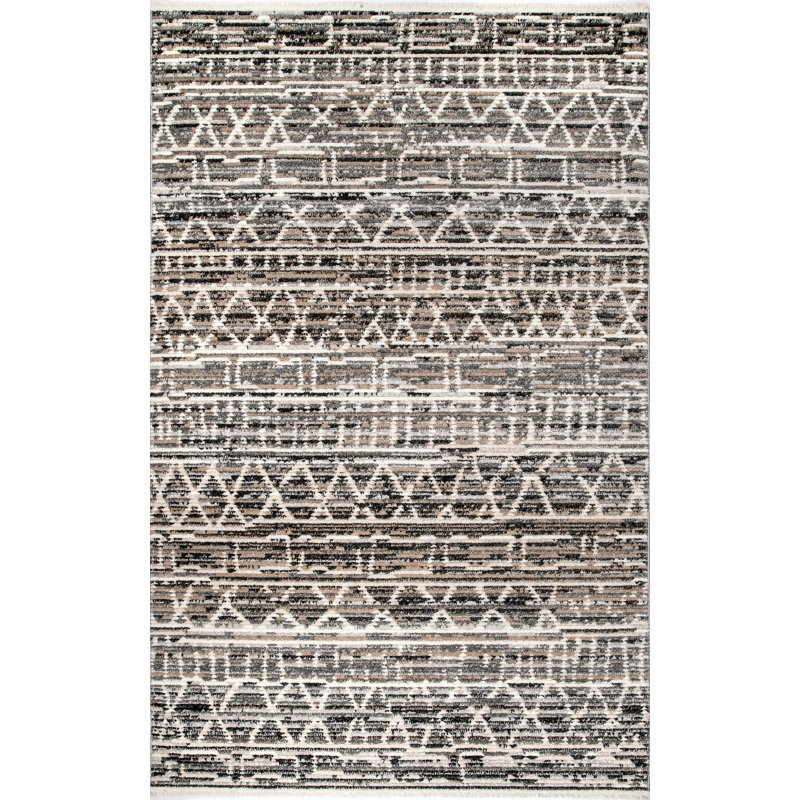 Tapis intérieur/extérieur gris sud-ouest Suzanne, Rectangle de 4' 5" x 6'