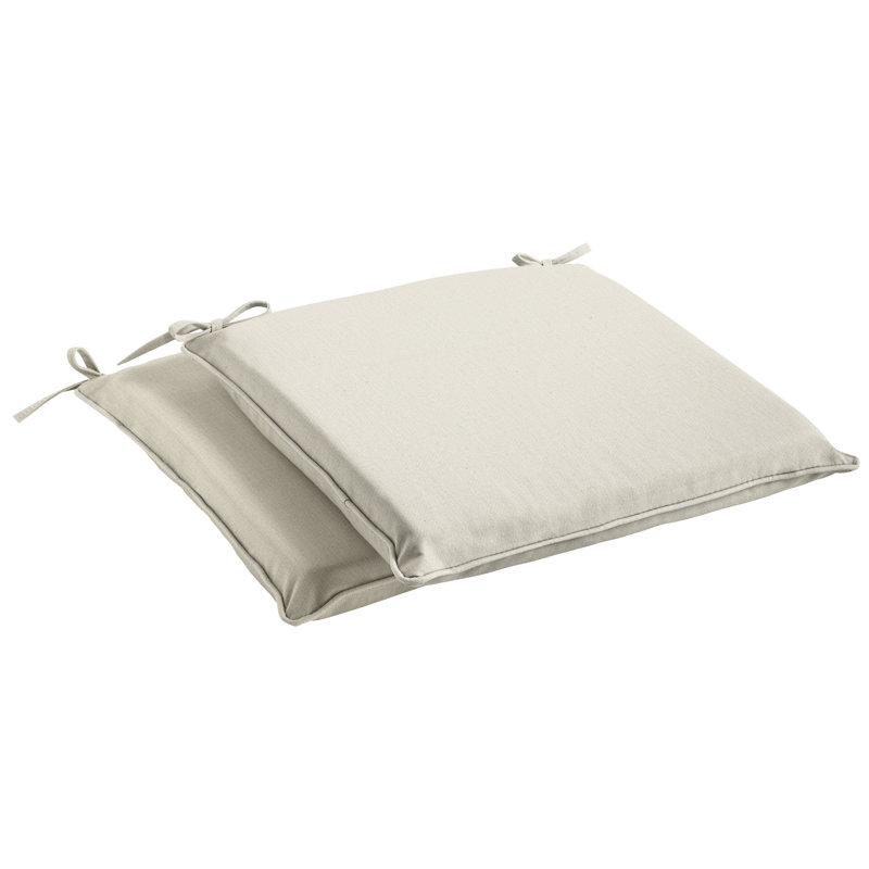 Macaire Sunbrella Outdoor 2'' Dining Chair Chair Pad, Canvas Cloud Sunbrella® Canvas, 16" W x 19" D