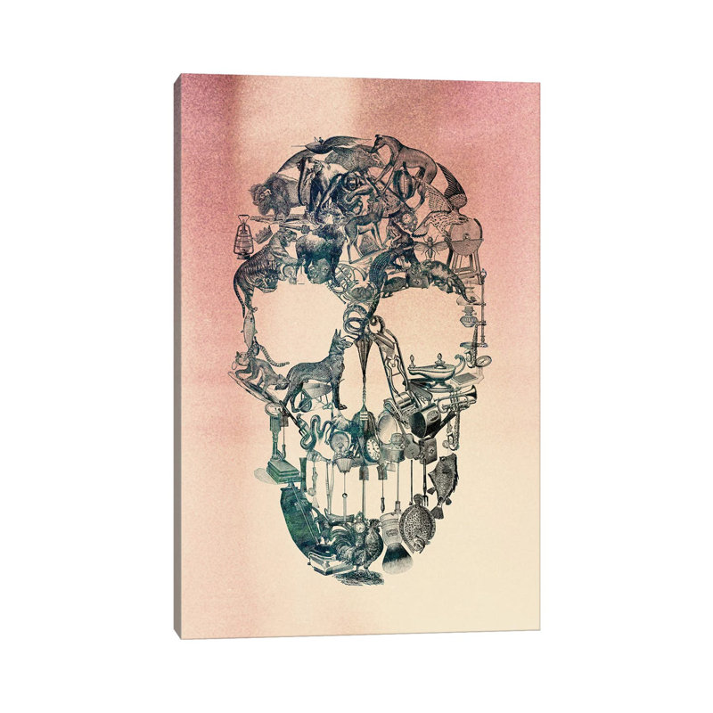 Skull Vintage by Ali Gulec - Wrapped Canvas Gallery-Wrapped Canvas Giclée, 20.32 cm H x 30.48 cm W