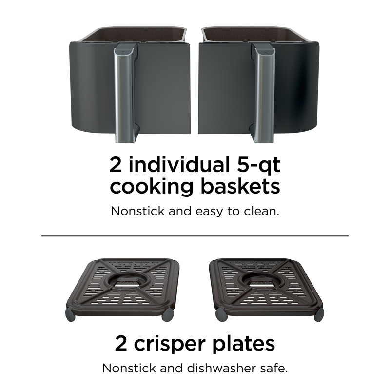 Ninja® Foodi® 6-in-1 10-Quart XL 2-Basket Air Fryer with DualZone Technology