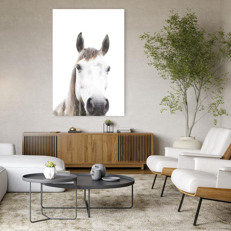 Art abstrait cheval contemporain, 48" H x 32" W