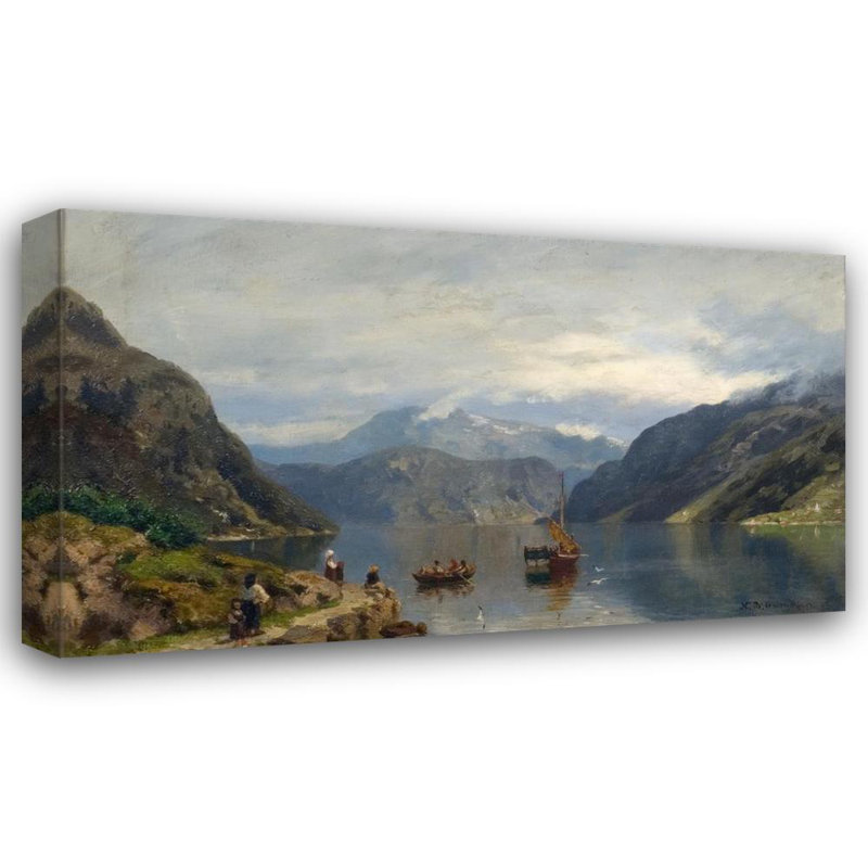 "Paysage de fjords" par Nils Bjørnsen Møller - Art mural sur toile tendue avec châssis, H 48 po x l 33 po