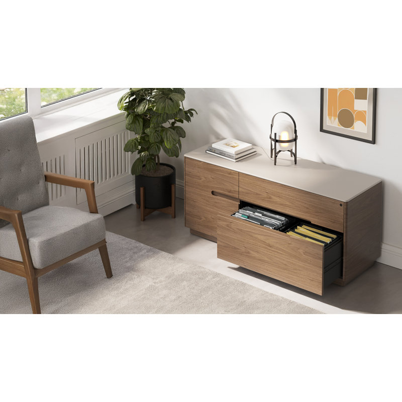 Luma 2 - Drawer File Cabinet, Walnut/Dune