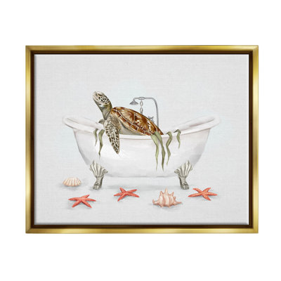 «Turtle Bathaign Sea Life Seaweed» par Ziwei Li, impression