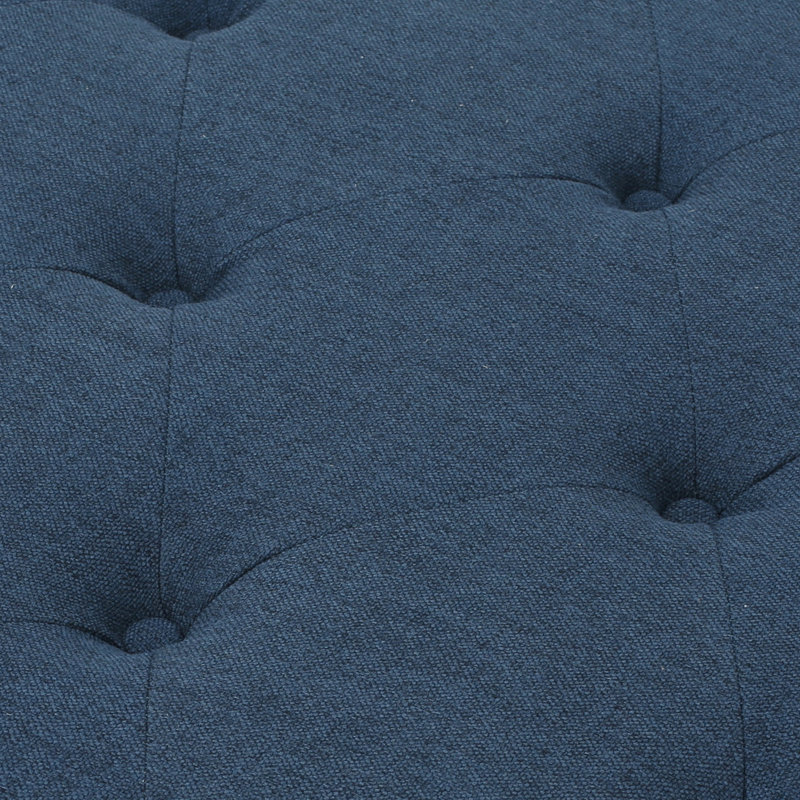 Kd - Navy Blue Fabric With Turned Feet Fine Upholstery