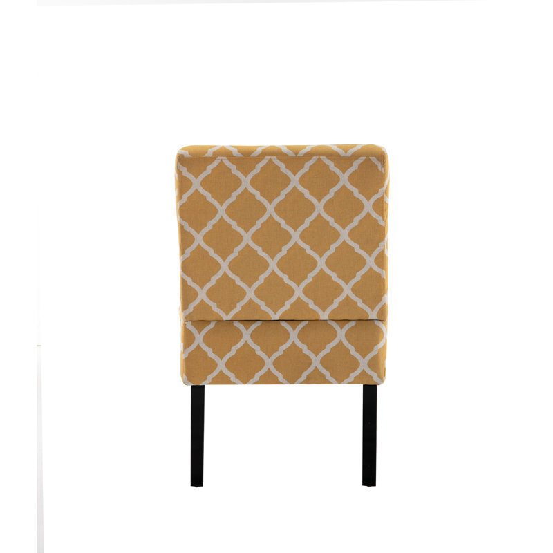 Upholstered Slipper Chair, Yellow