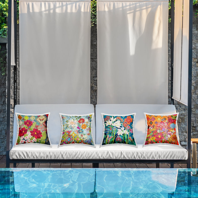 Ensemble de coussins d'extérieur 4 pièces Vivid