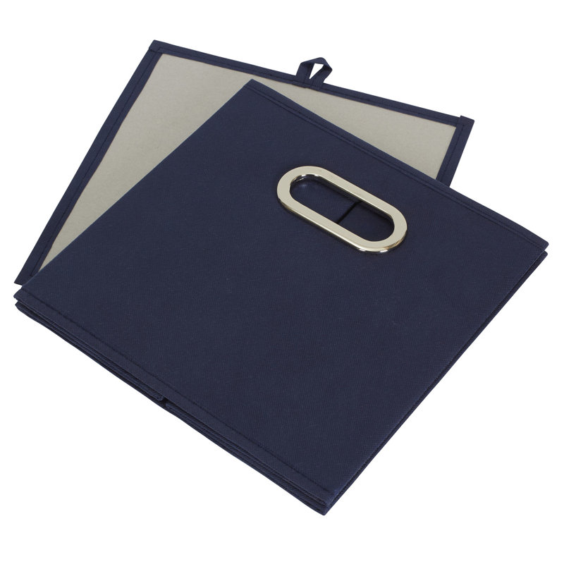 Wayfair Basics® Open Fabric Storage Bin Set, Navy