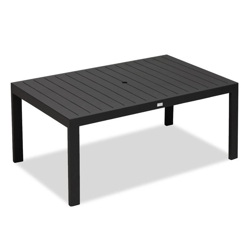Classic Aluminum 8-Seater Square Dining Table, 29.5"H x 35.5"D x 63"W, Black