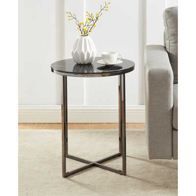 Eley Glass Top End Table