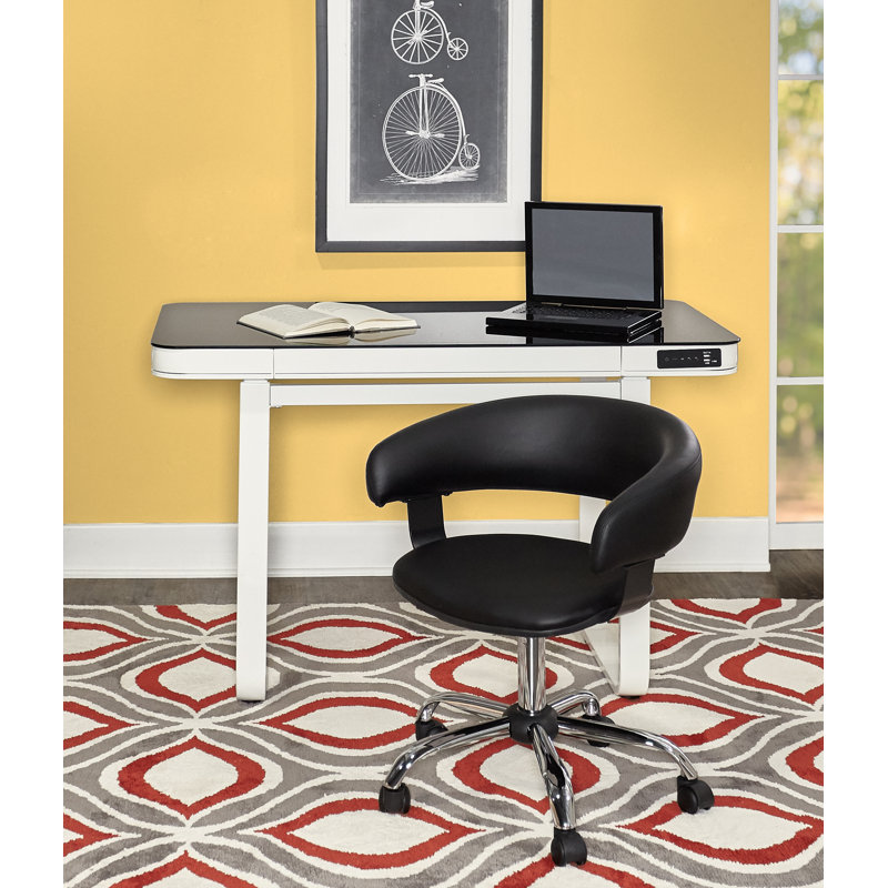 Chaise de travail ergonomique à hauteur ajustable Aishvi, Noir