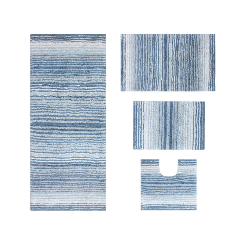 Alamanno 4 Piece Bath Rug Set, Blue