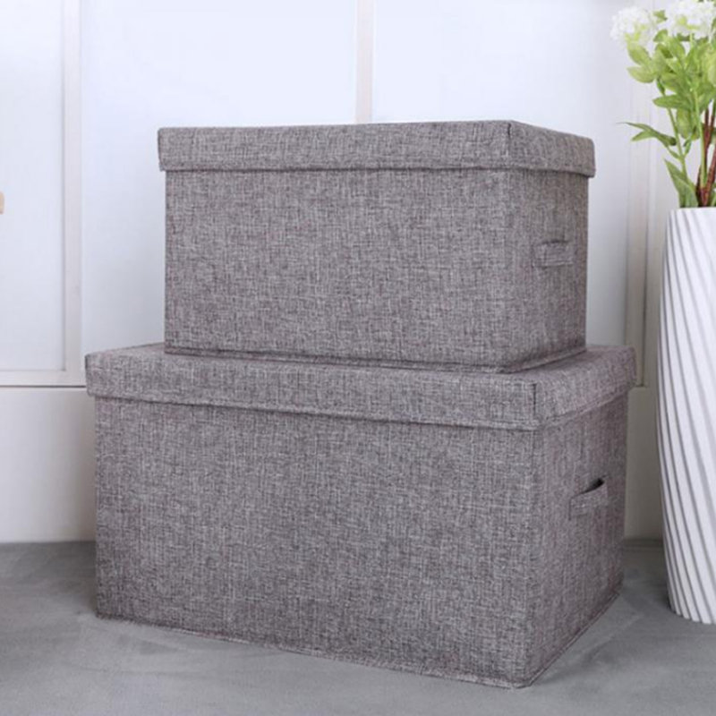 Rebrilliant Fabric Decorative Bin, Dark Grey