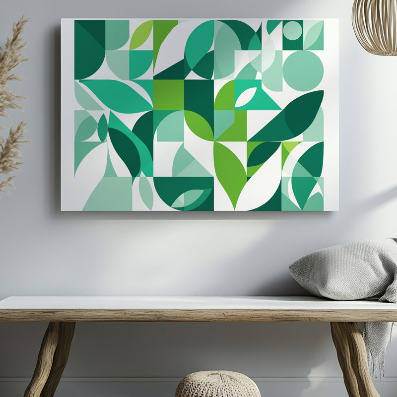 La toile crée un motif géométrique abstrait avec un mélange harmonieux d'art mural, H 9 po x l 12 po