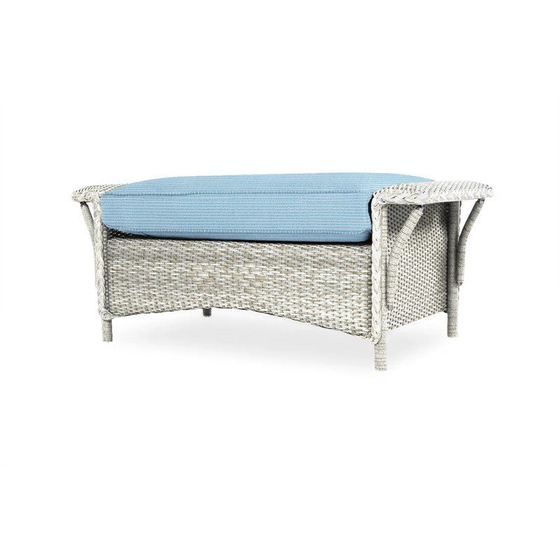 Nantucket Outdoor Ottoman, Canvas Black Sunbrella® Canvas, Antique White