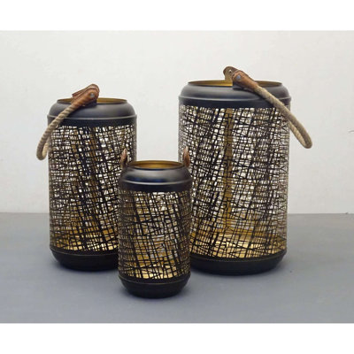 3 Piece Metal Wall Lantern Set