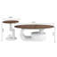Ensemble de 2 tables basses gigognes de luxe avec rangement, ensemble de tables ovales et rondes, table centrale-878794249