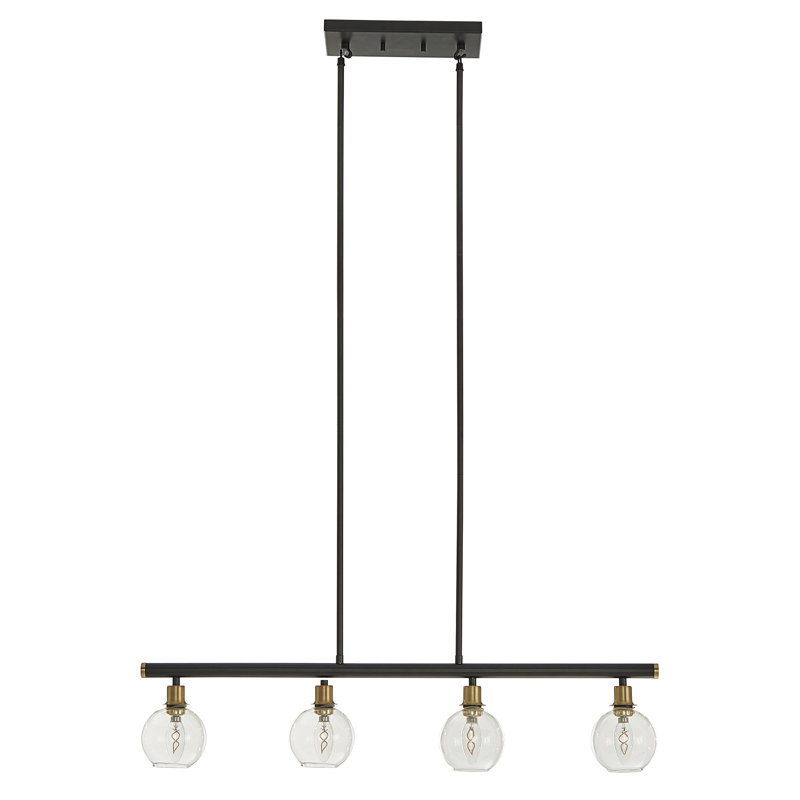 Luminaire suspendu linéaire pour îlot de cuisine 4 lumières Pinckney